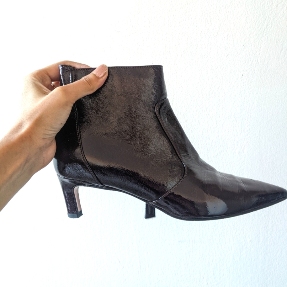 Aquatalia Maroon Patent Booties